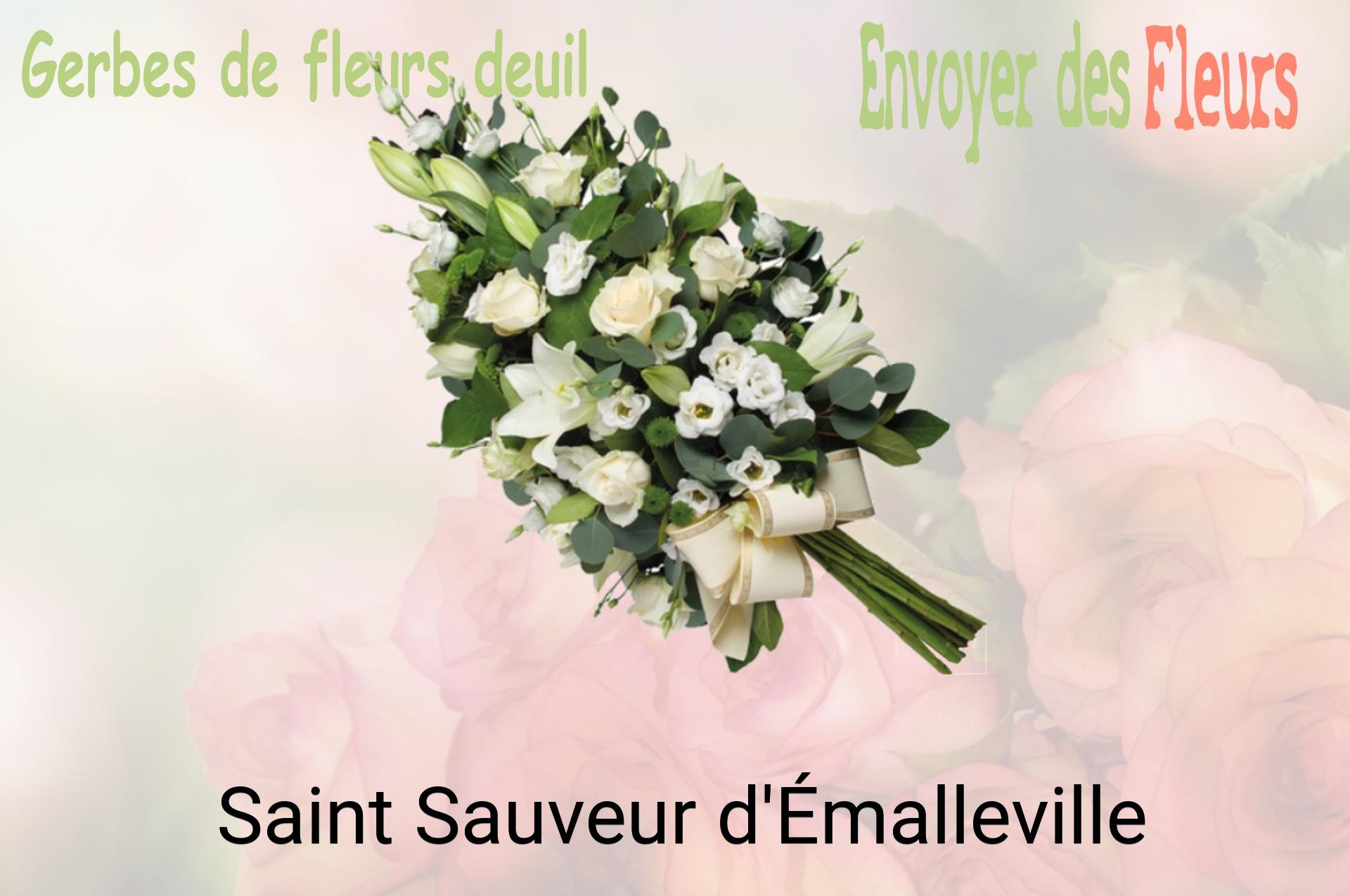 Gerbe de fleurs de deuil livrée à Saint-Sauveur-d'Émalleville
